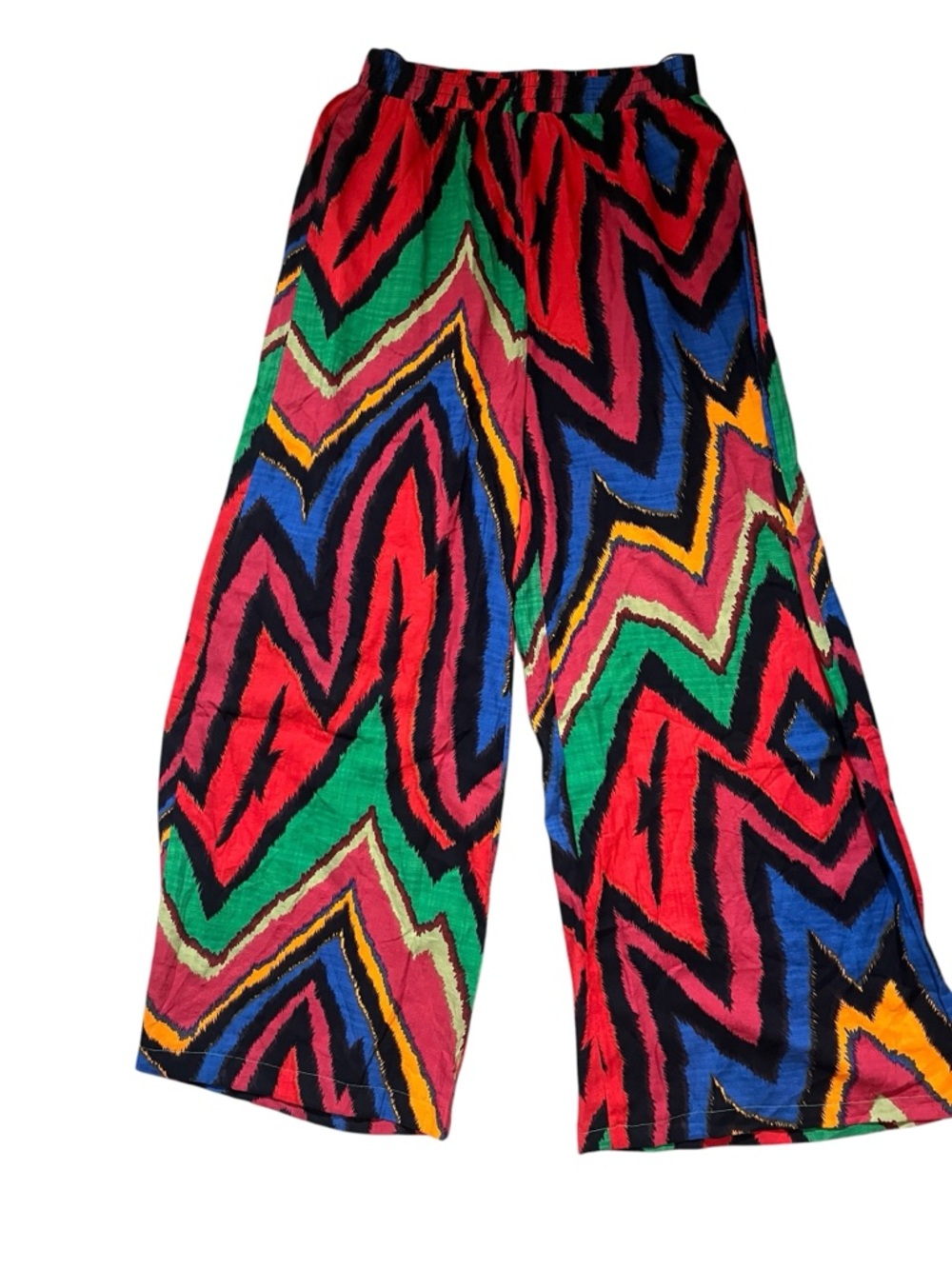 Colorful Boho Palazzo Pants Large Wide Leg Elastic Waist Festival